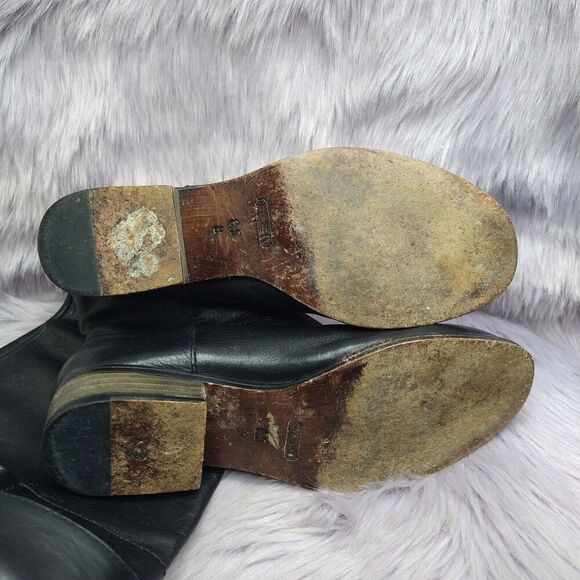 Coach Madalia Riding Boots Womens Size 6.5 B Black Tall Knee Leather Pull On - Picture 8 of 10